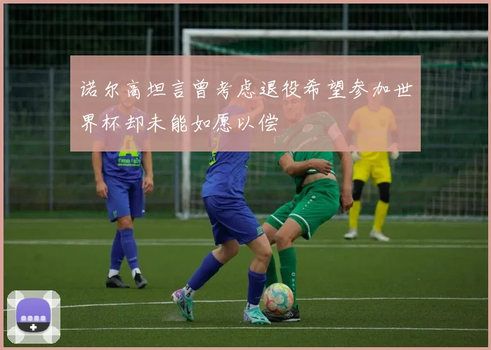 诺尔高坦言曾考虑退役希望参加世界杯却未能如愿以偿